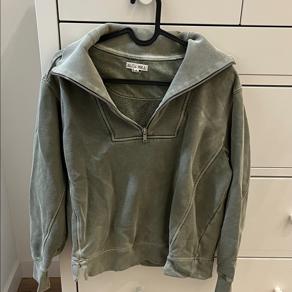 Alex Mill green quarter zip